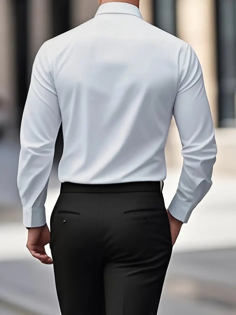 Maarten - Ademend slim fit overhemd met lange mouwen voor heren