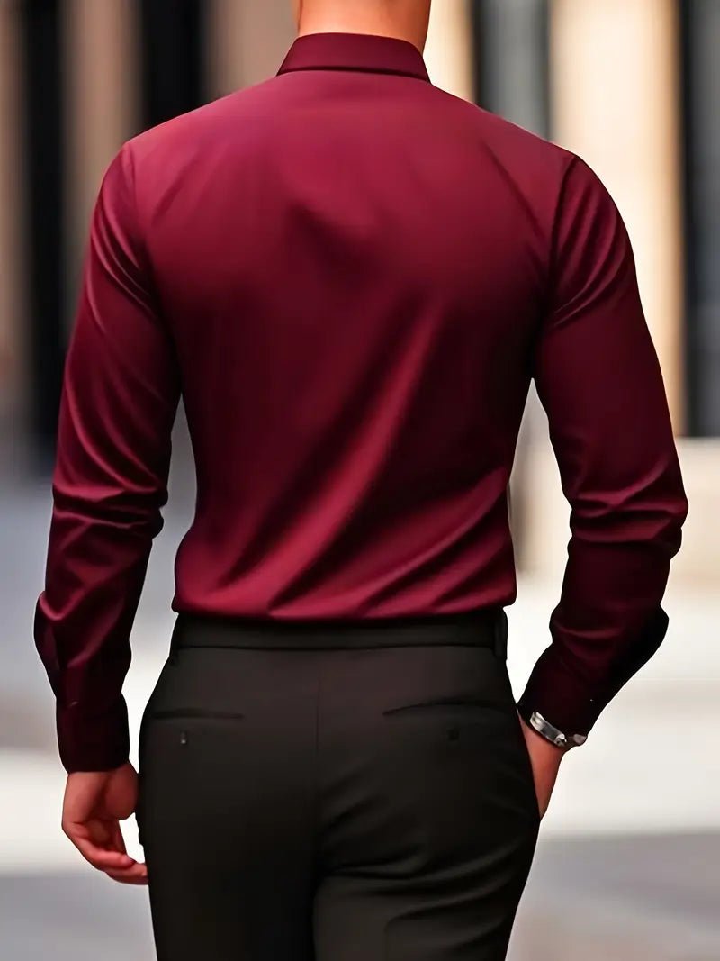 Maarten - Ademend slim fit overhemd met lange mouwen voor heren