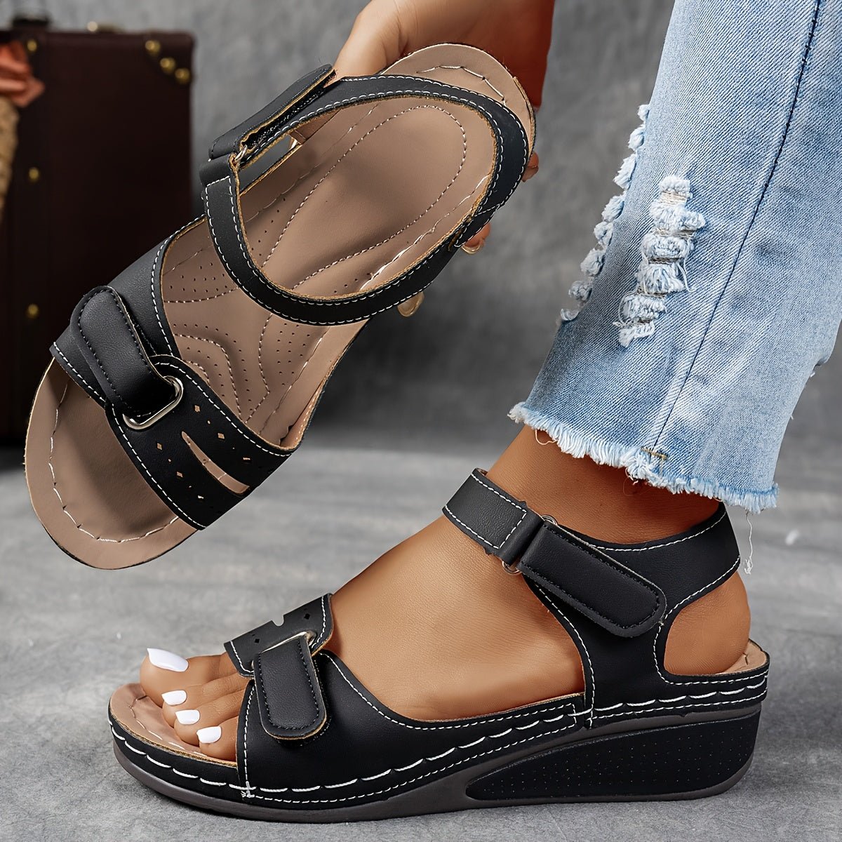 Maren - Ondersteunende ergonomische sandalen met klittenband voor dames
