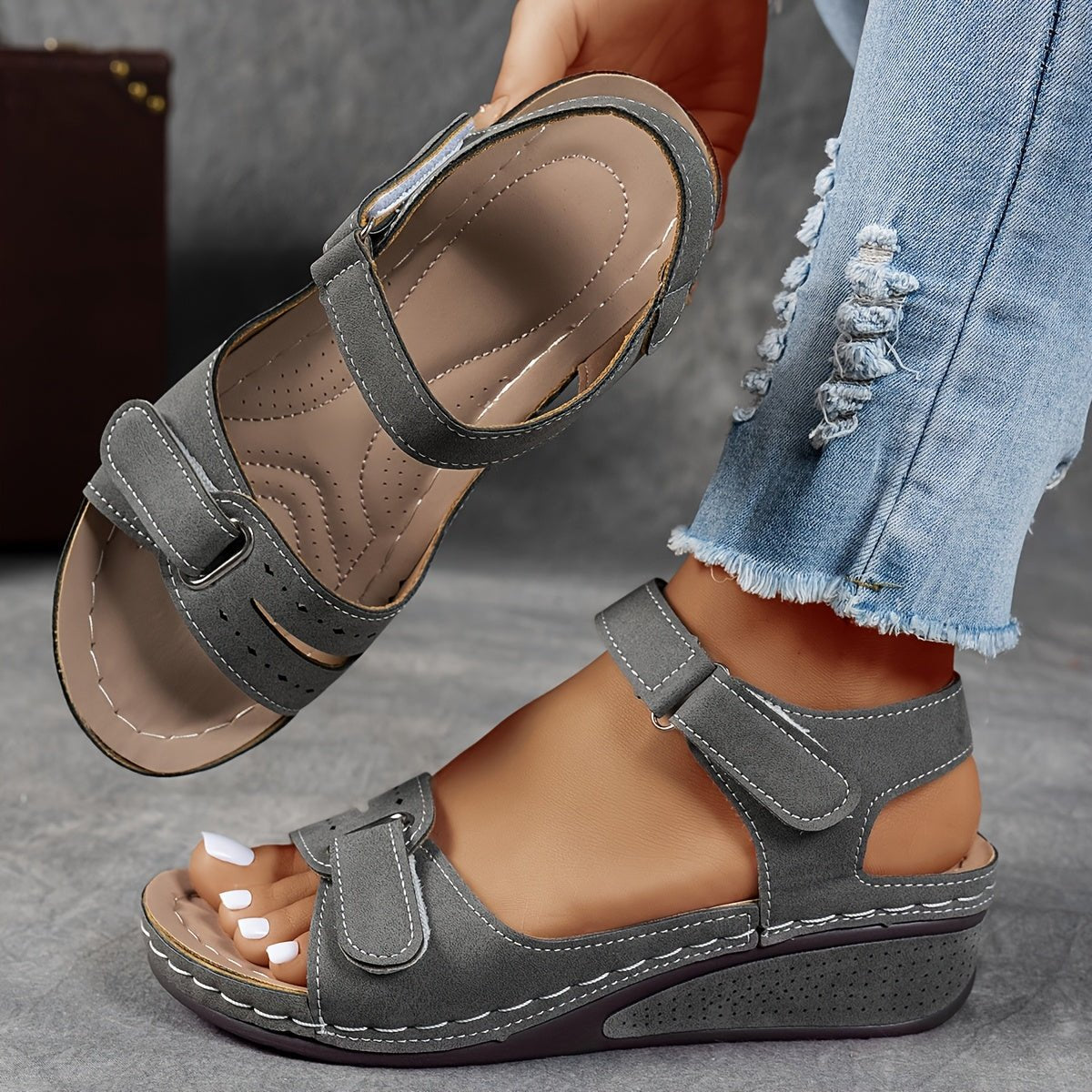 Maren - Ondersteunende ergonomische sandalen met klittenband voor dames