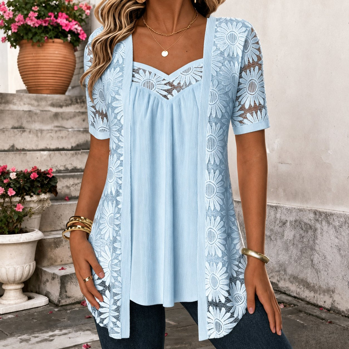 Maud - Elegante kanten blouse voor dames