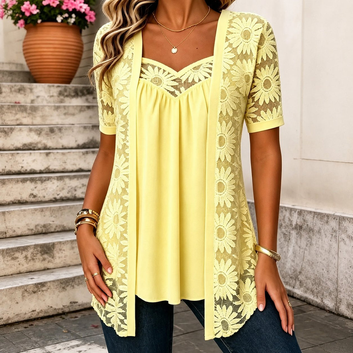 Maud - Elegante kanten blouse voor dames