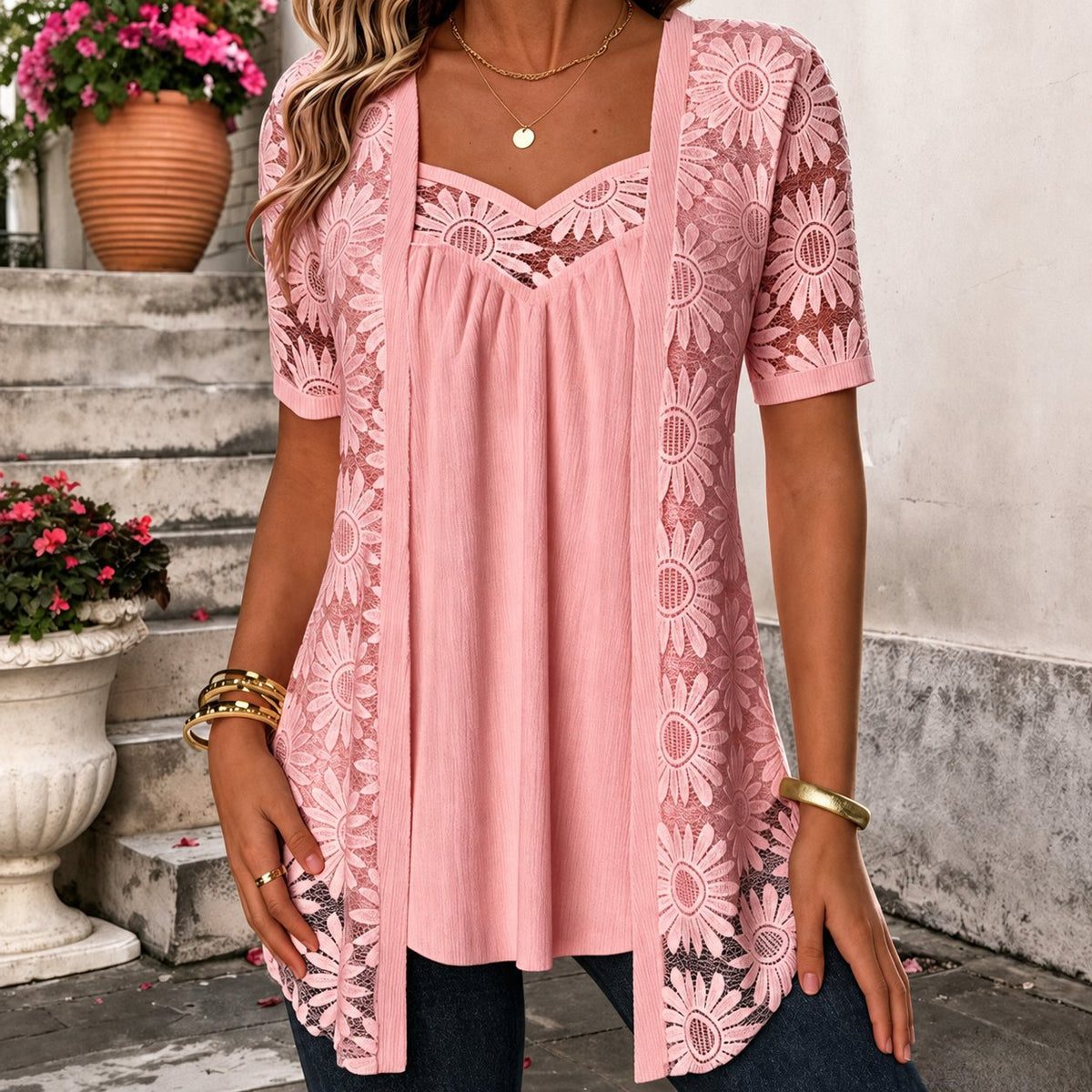 Maud - Elegante kanten blouse voor dames