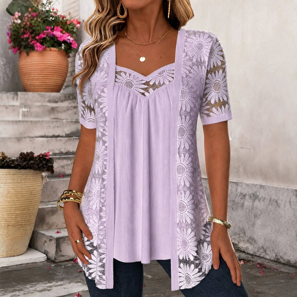 Maud - Elegante kanten blouse voor dames