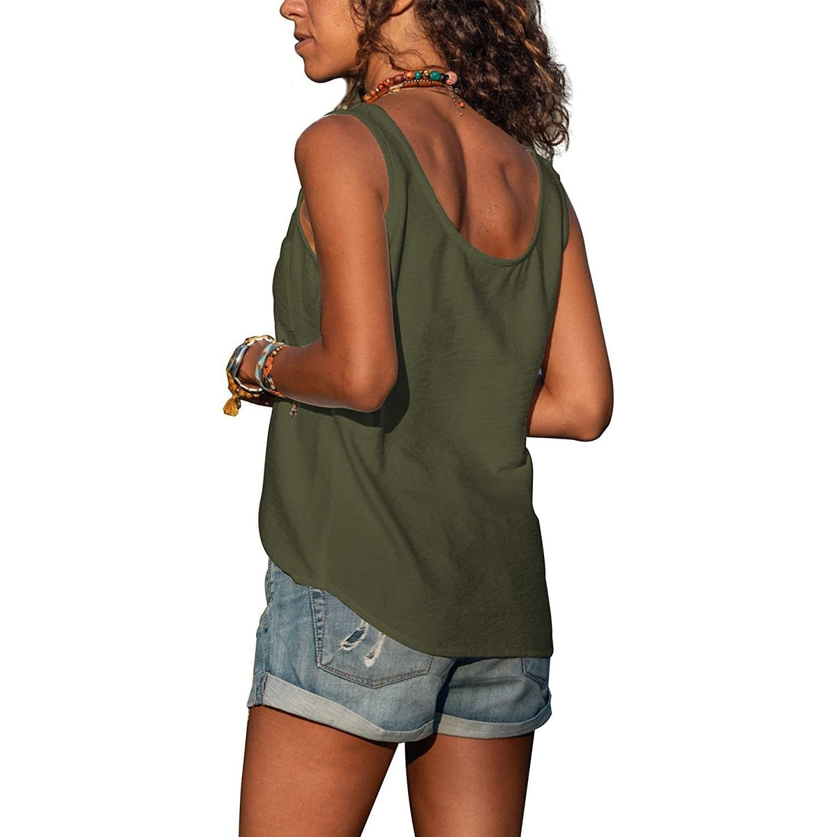 Roos - Elegante tanktop in ibiza-stijl met knopen voor dames