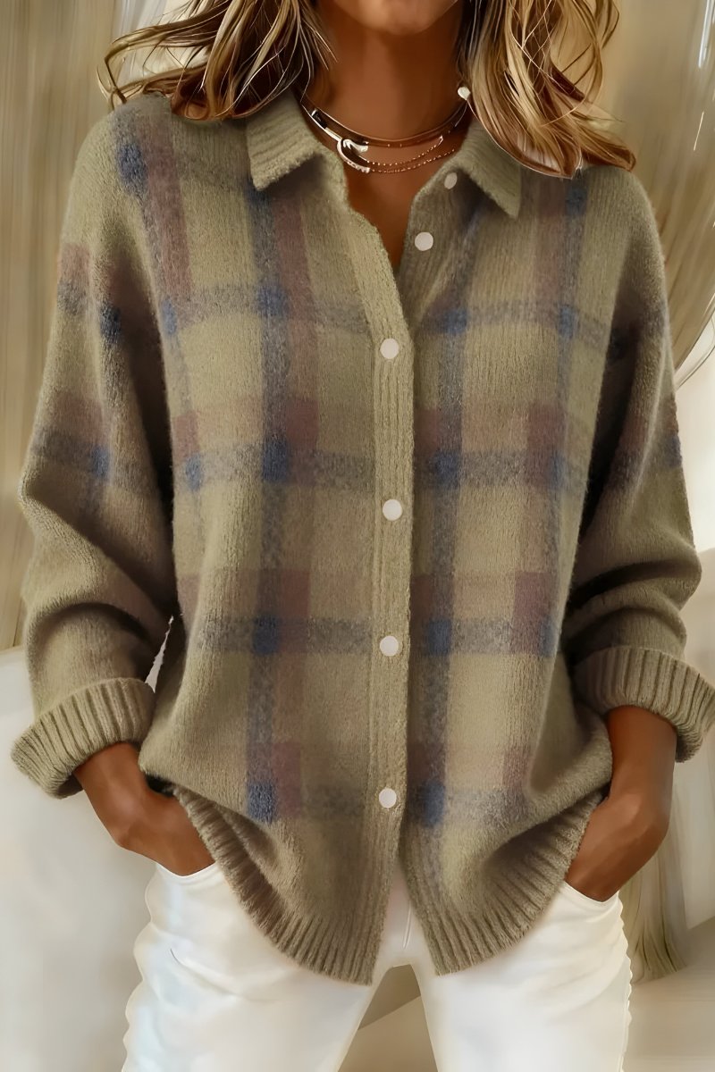 Silke - Klassieke geruite cardigan voor dames