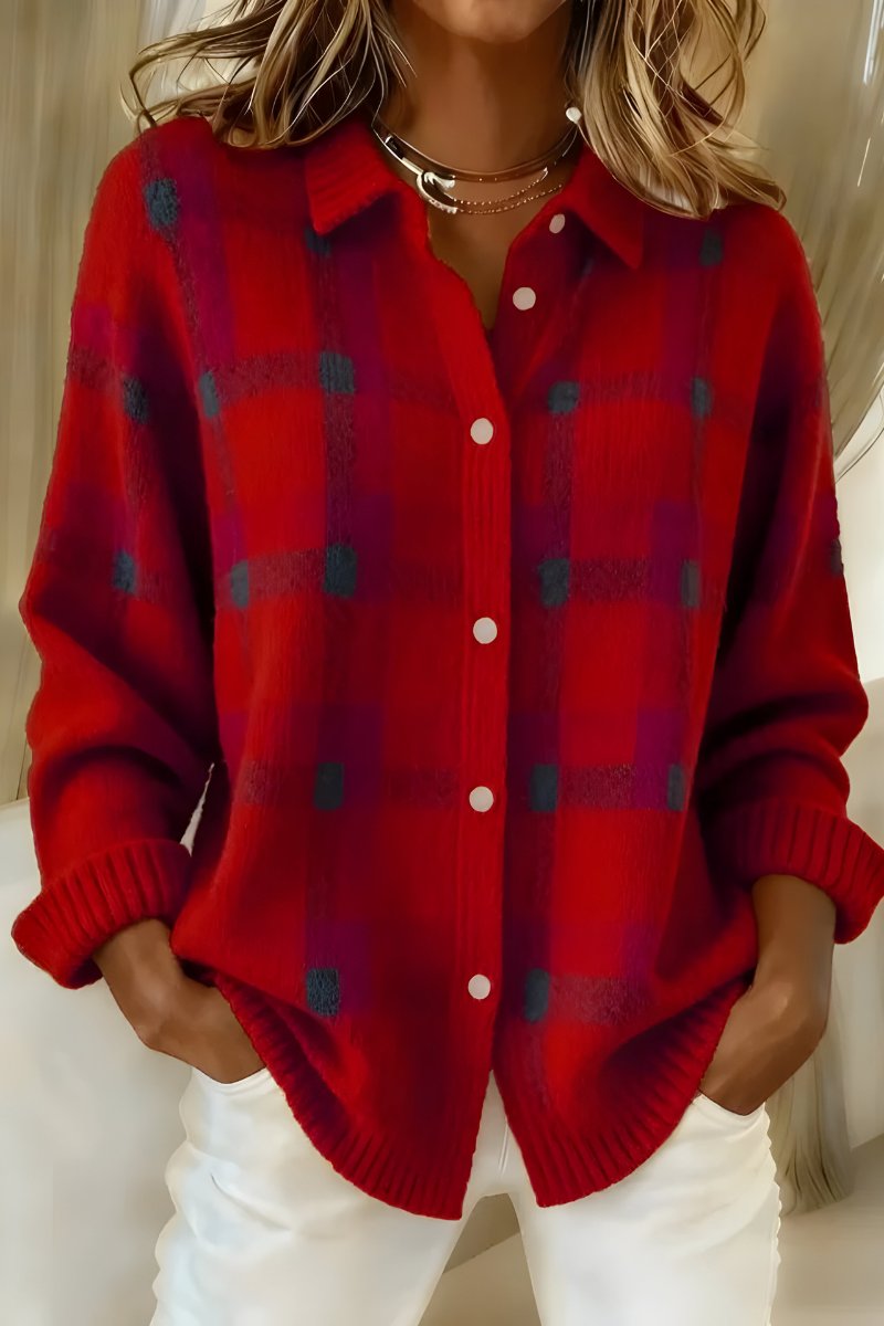 Silke - Klassieke geruite cardigan voor dames