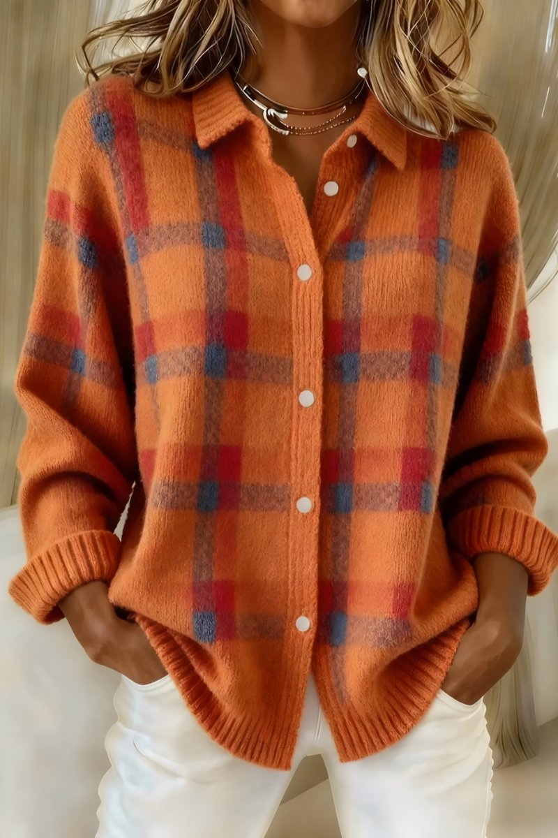 Silke - Klassieke geruite cardigan voor dames