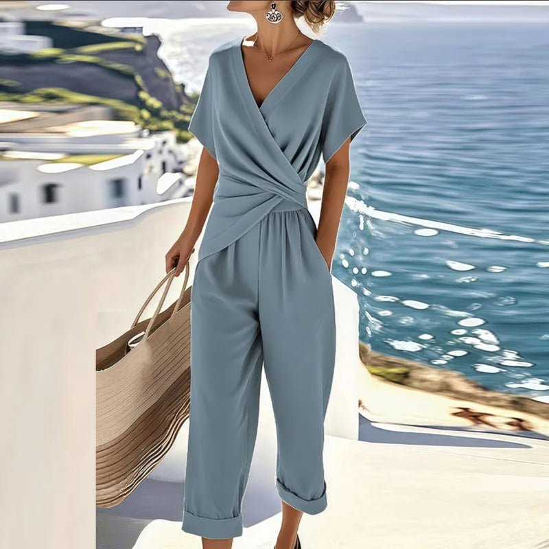 Wies - Elegante drapé tweedelige set voor dames