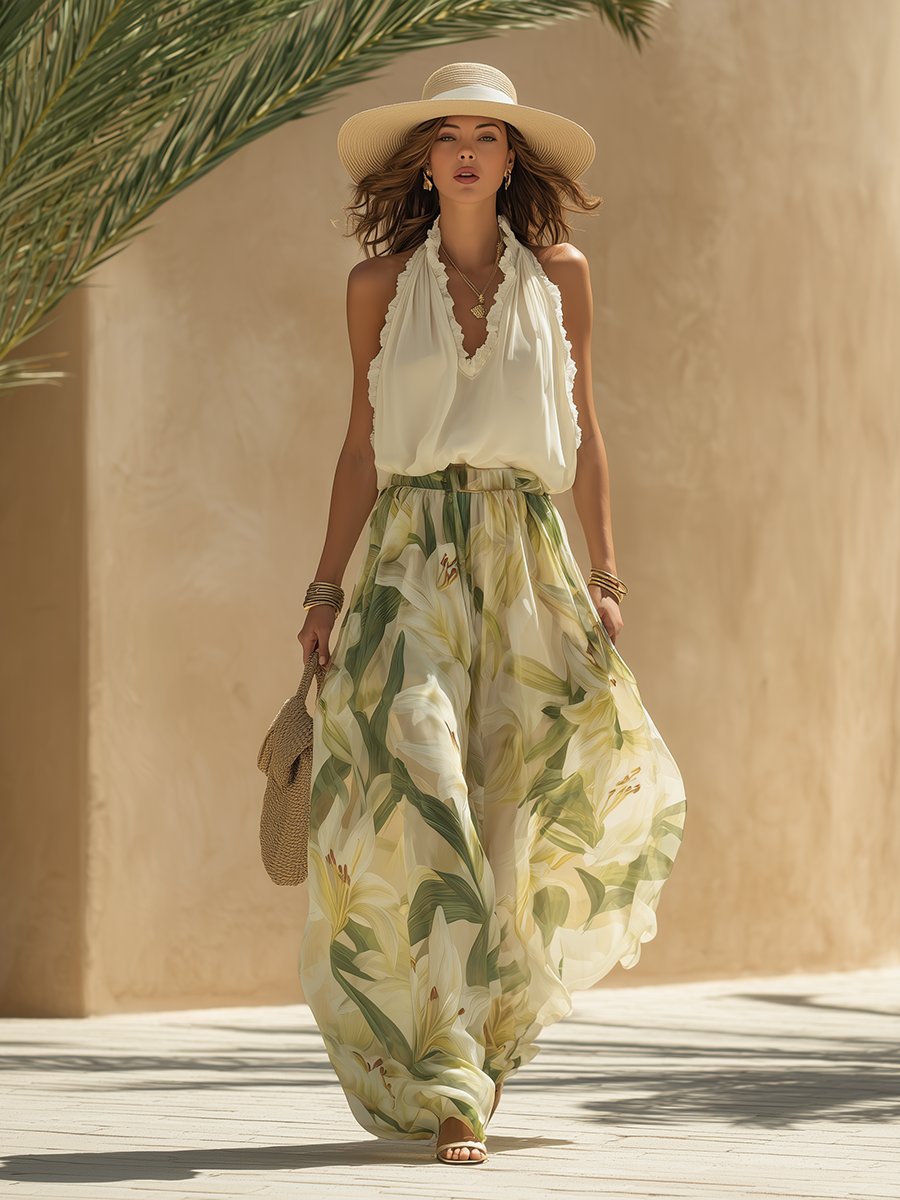 Hanne - Vloeiende zomerset met bloemenprint voor dames