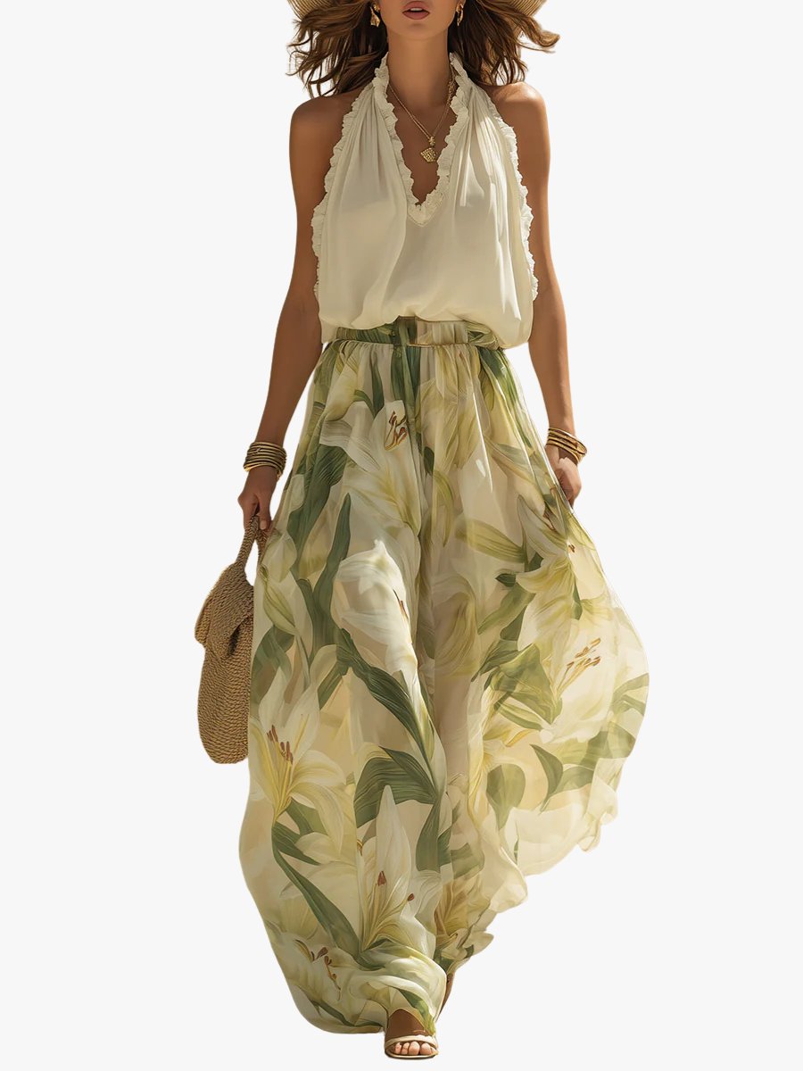 Hanne - Vloeiende zomerset met bloemenprint voor dames
